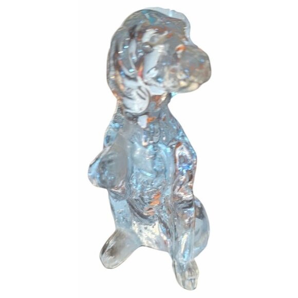 Vintage Dog Figurine 6" Clear Glass Handcrafted Canine Sculpture - Picture 5 of 9